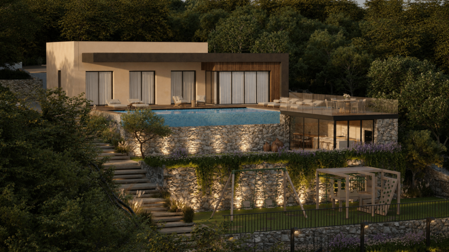 Vista exterior da moradia — proposta conceptual